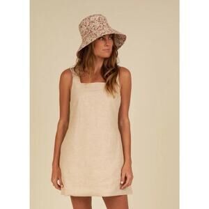 NWT Rylee + Cru Womens Kala Mini Dress Medium Linen Pockets Minimalist Beach